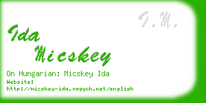 ida micskey business card